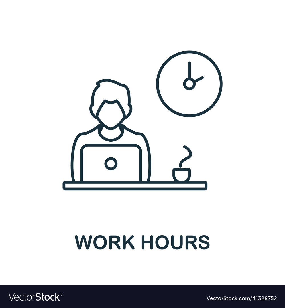 Work hours icon line element from project vector image Work hours icon line element from project
