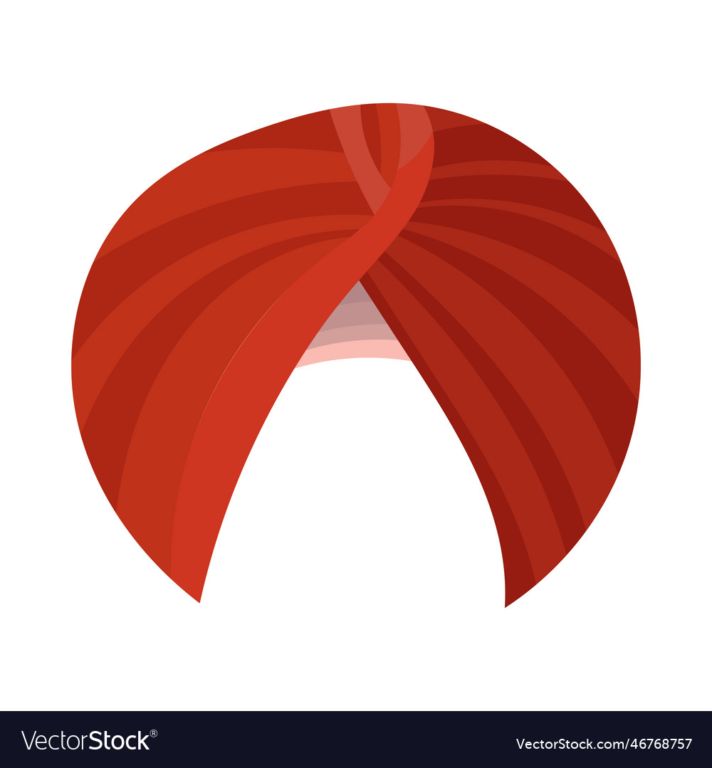 Arabian or indian red turban cartoon Royalty Free Vector