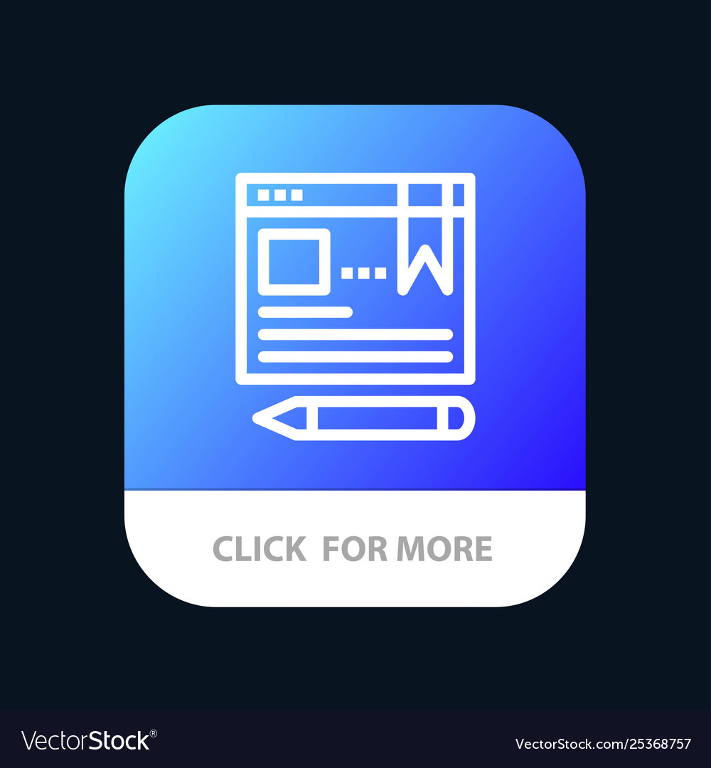 Browser text pen education mobile app button