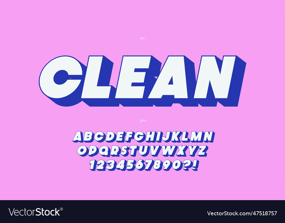 Clean 3d bold font for decoration