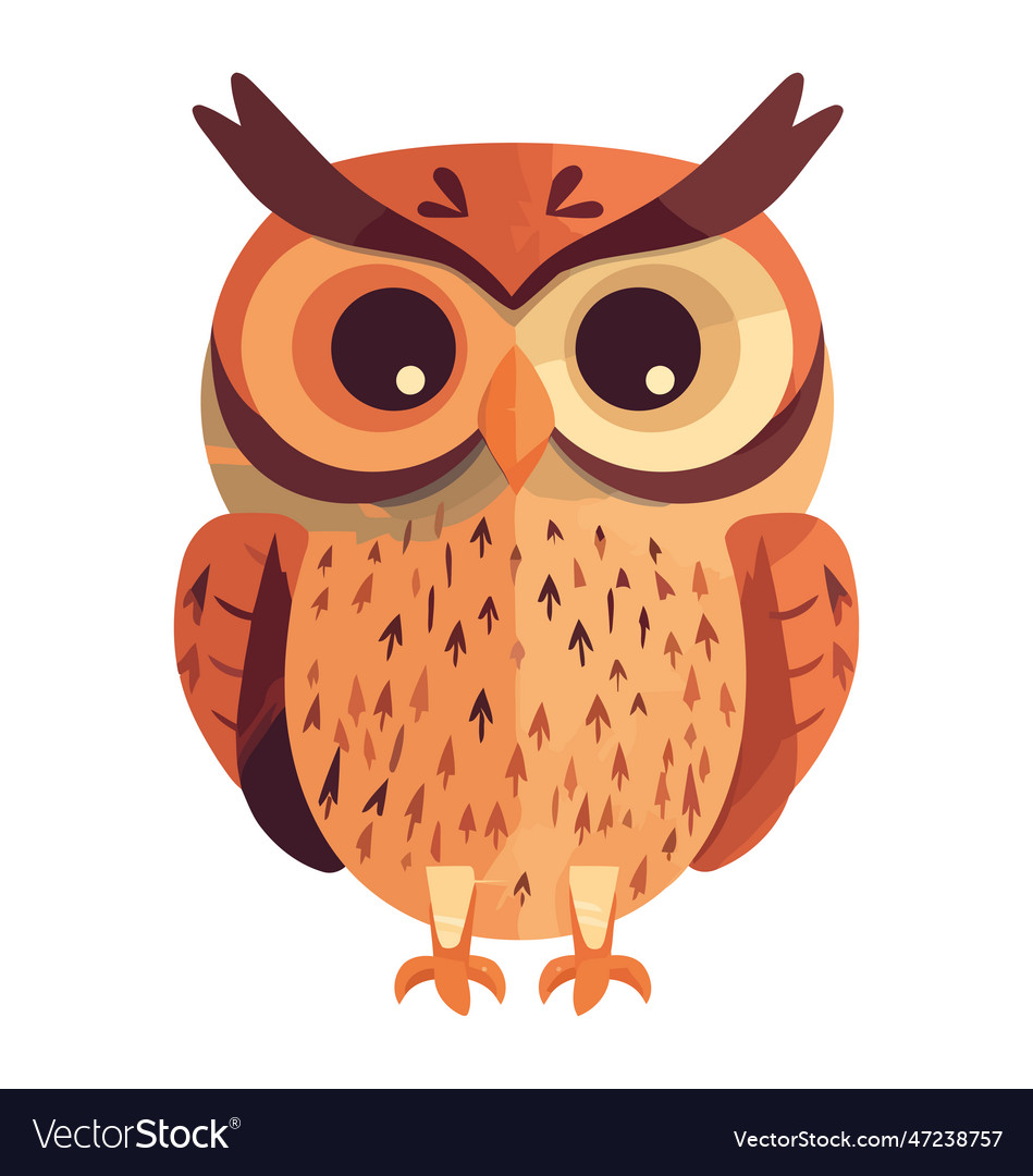 Colorful owl mascot smart animal Royalty Free Vector Image