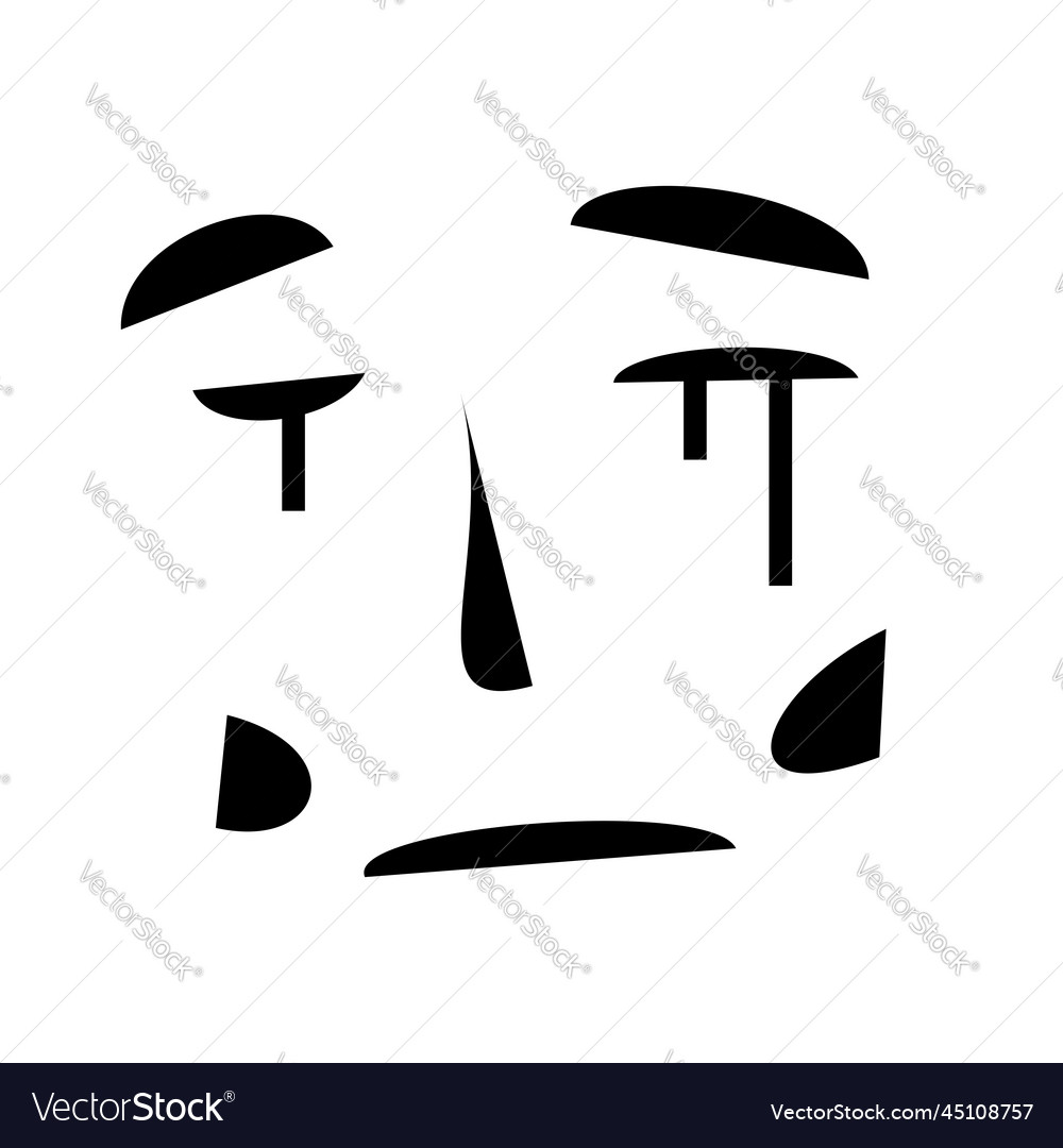 Crying face in unmatched style Royalty Free Vector Image