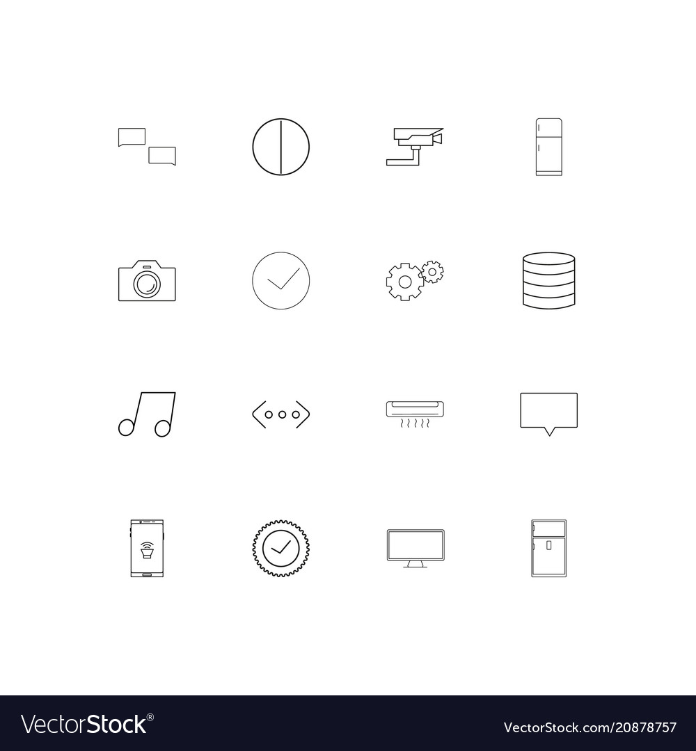 Devices linear thin icons set outlined simple