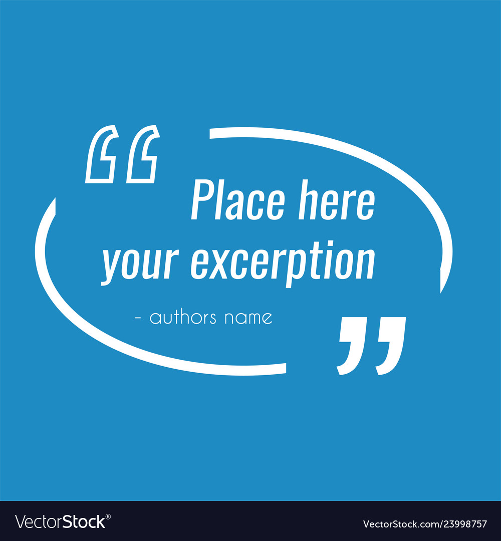 Empty blue quote text box design element vector image Empty blue quote text box design element