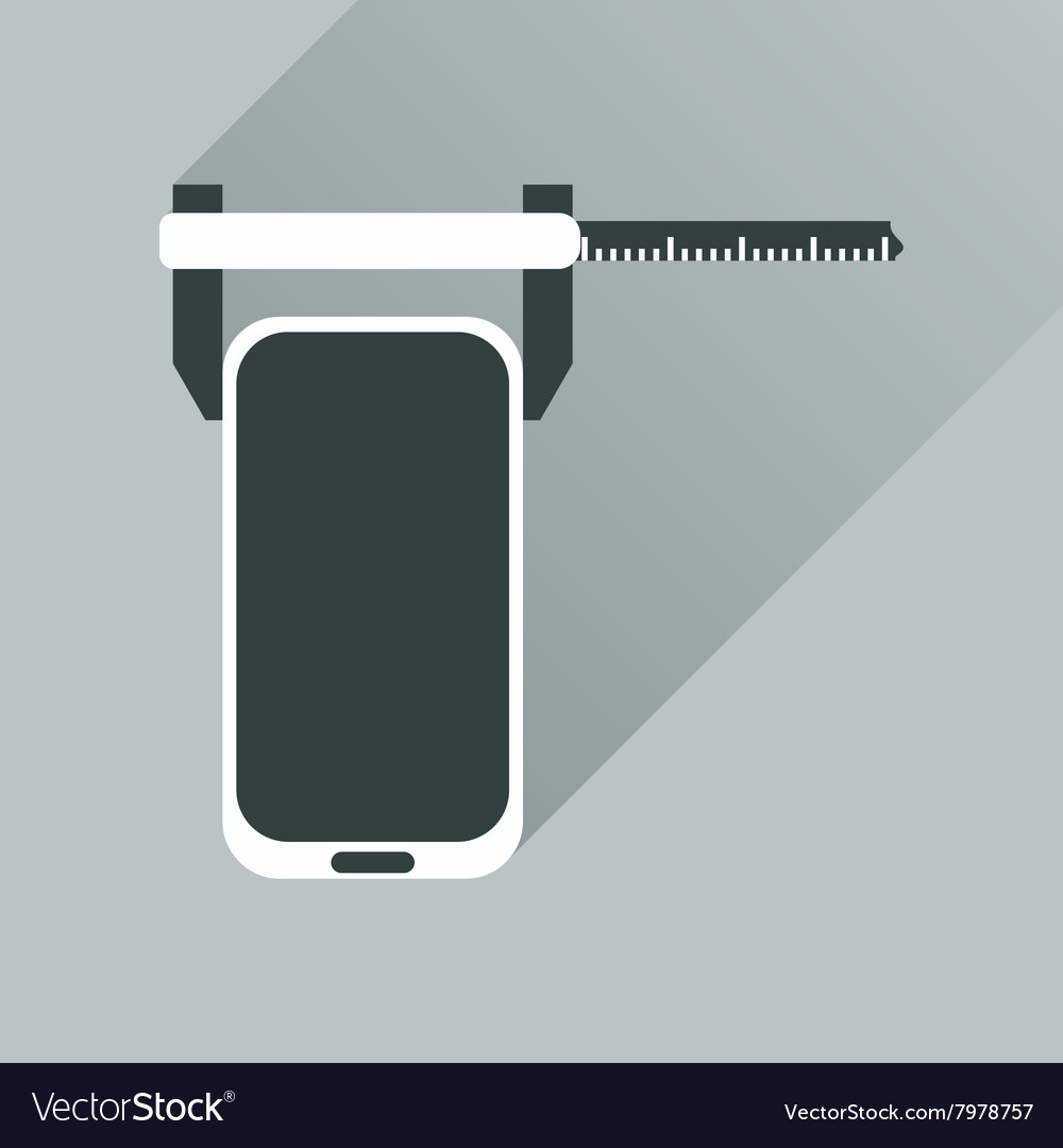 Flat web icon with long shadow mobile settings