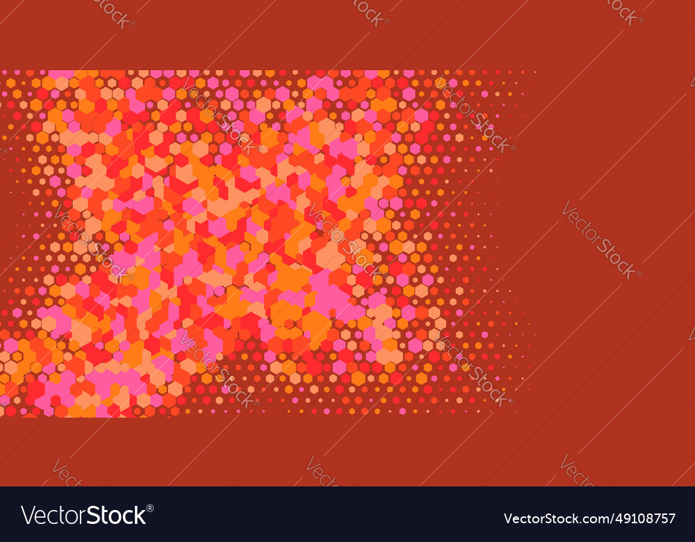 Geometric multi size hexagon with color