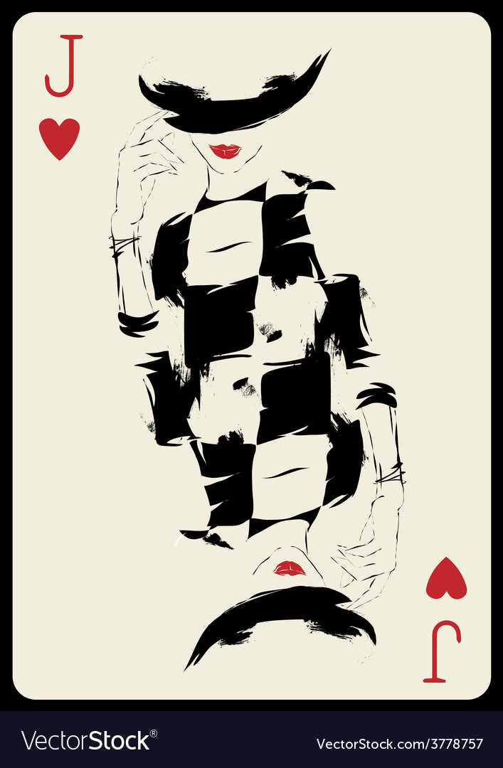 Girl in retro style playing card
