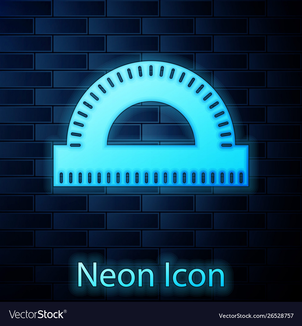 Glowing neon protractor grid for measuring degrees Vector Image Glowing neon protractor grid for measuring degrees