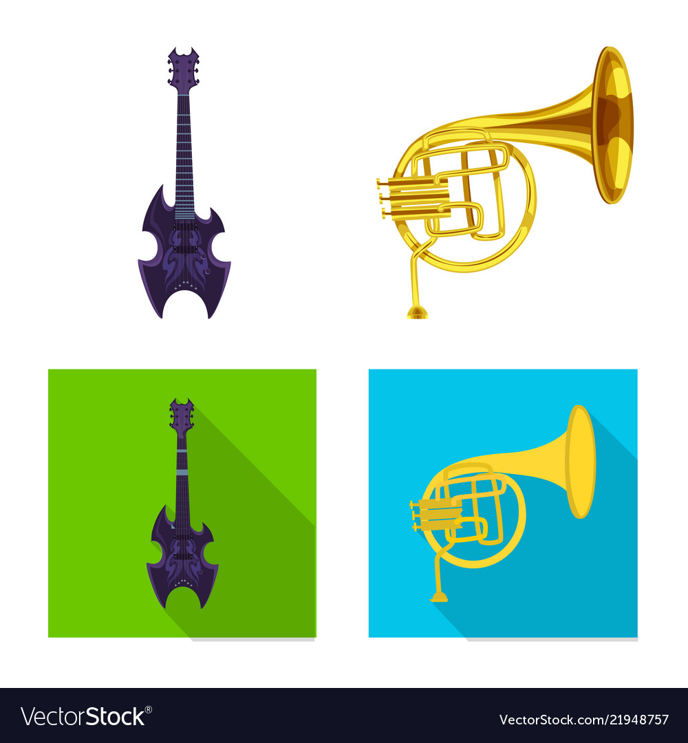 Isolated object of music and tune icon collection