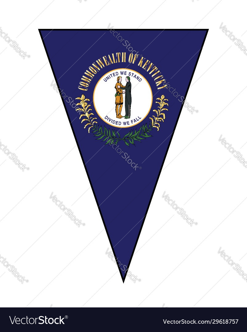 Kentucky state flag as bunting triangle Royalty Free Vector