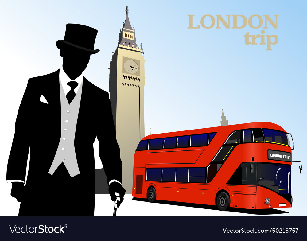 London Trip Poster mit modernem Doppel