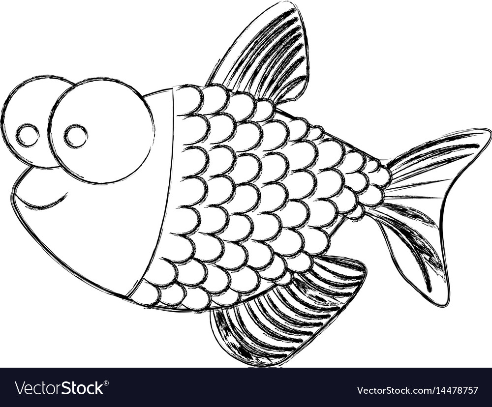 Fish Scales Drawing / Next, draw a triangle for the tail and another