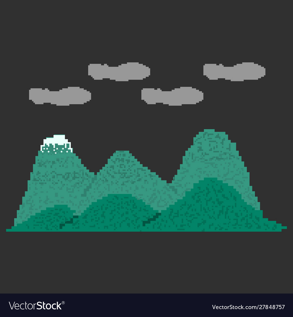 Mountains pixel art vector image