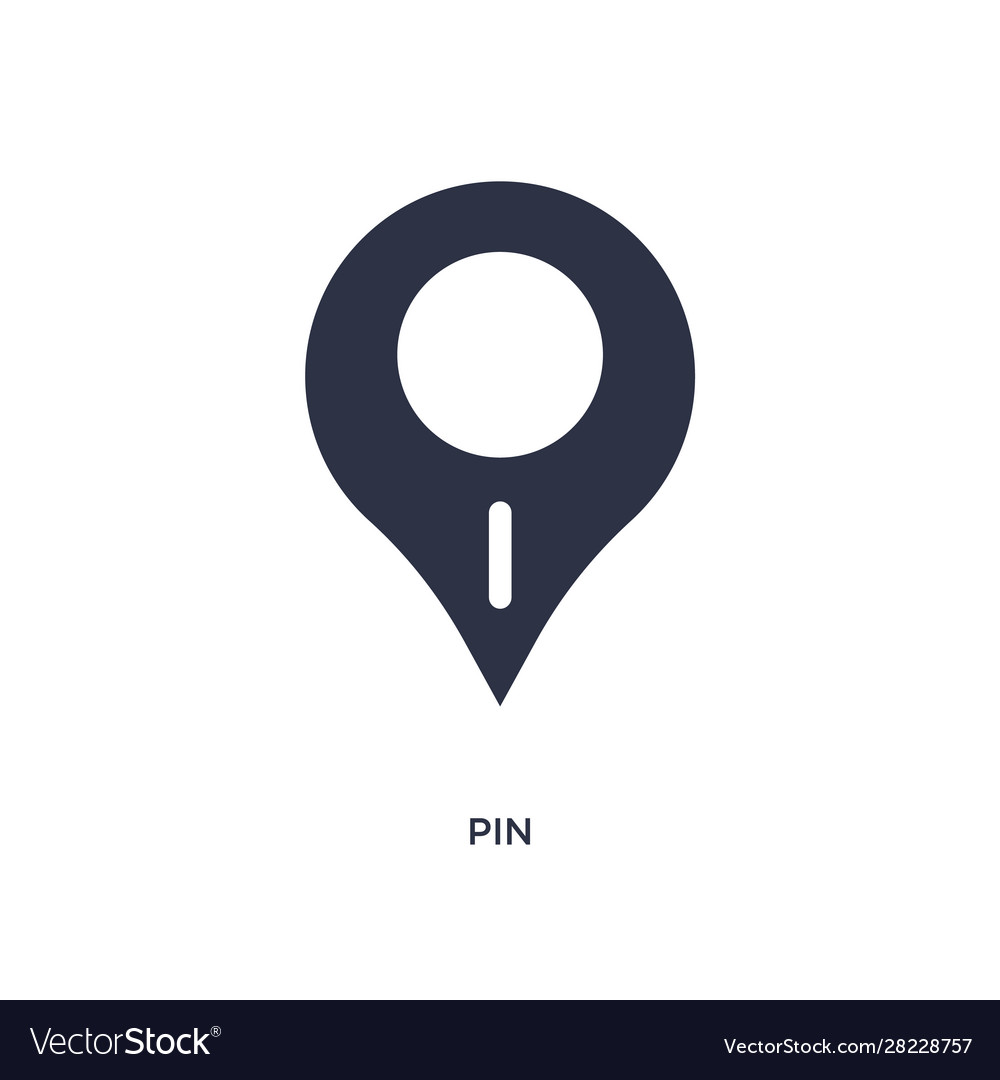 Pin icon on white background simple element from