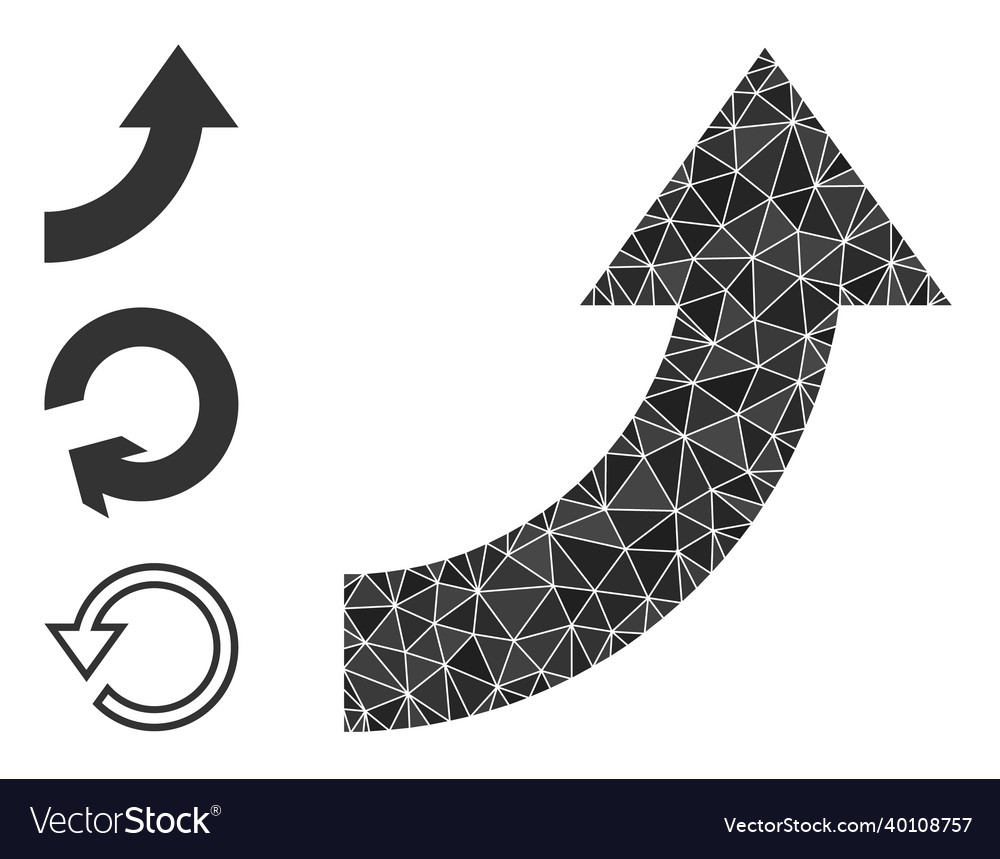 Polygonal rotate up icon with similar icons vector image Polygonal rotate up icon with similar icons