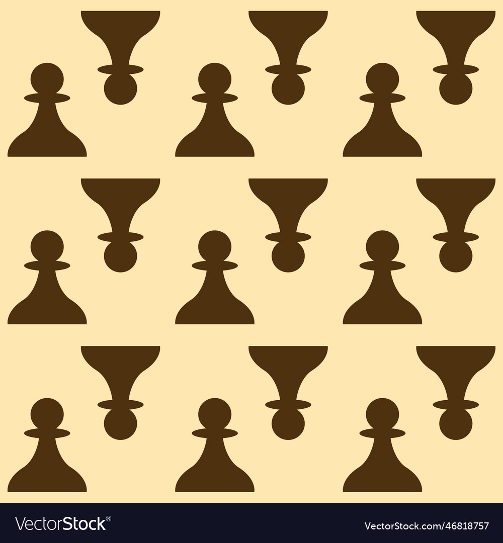 Seamless pattern with chess pawn endless