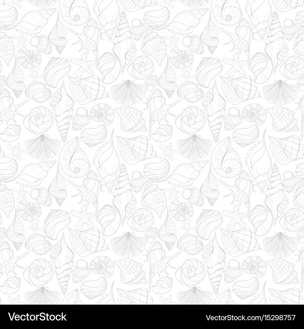 Seashell seamless pattern Royalty Free Vector Image