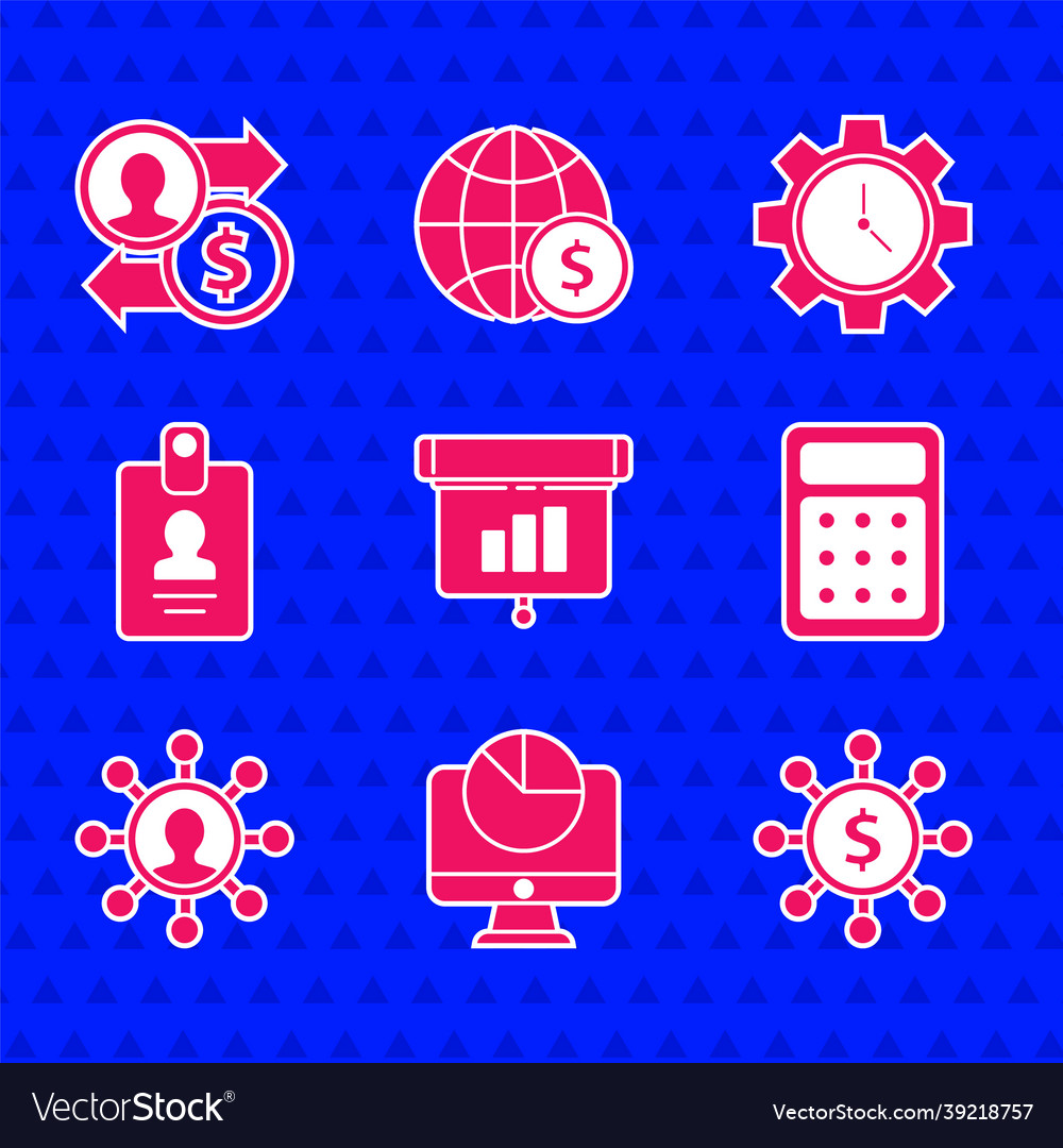 Set graph infographic computer monitor vector image Set graph infographic computer monitor