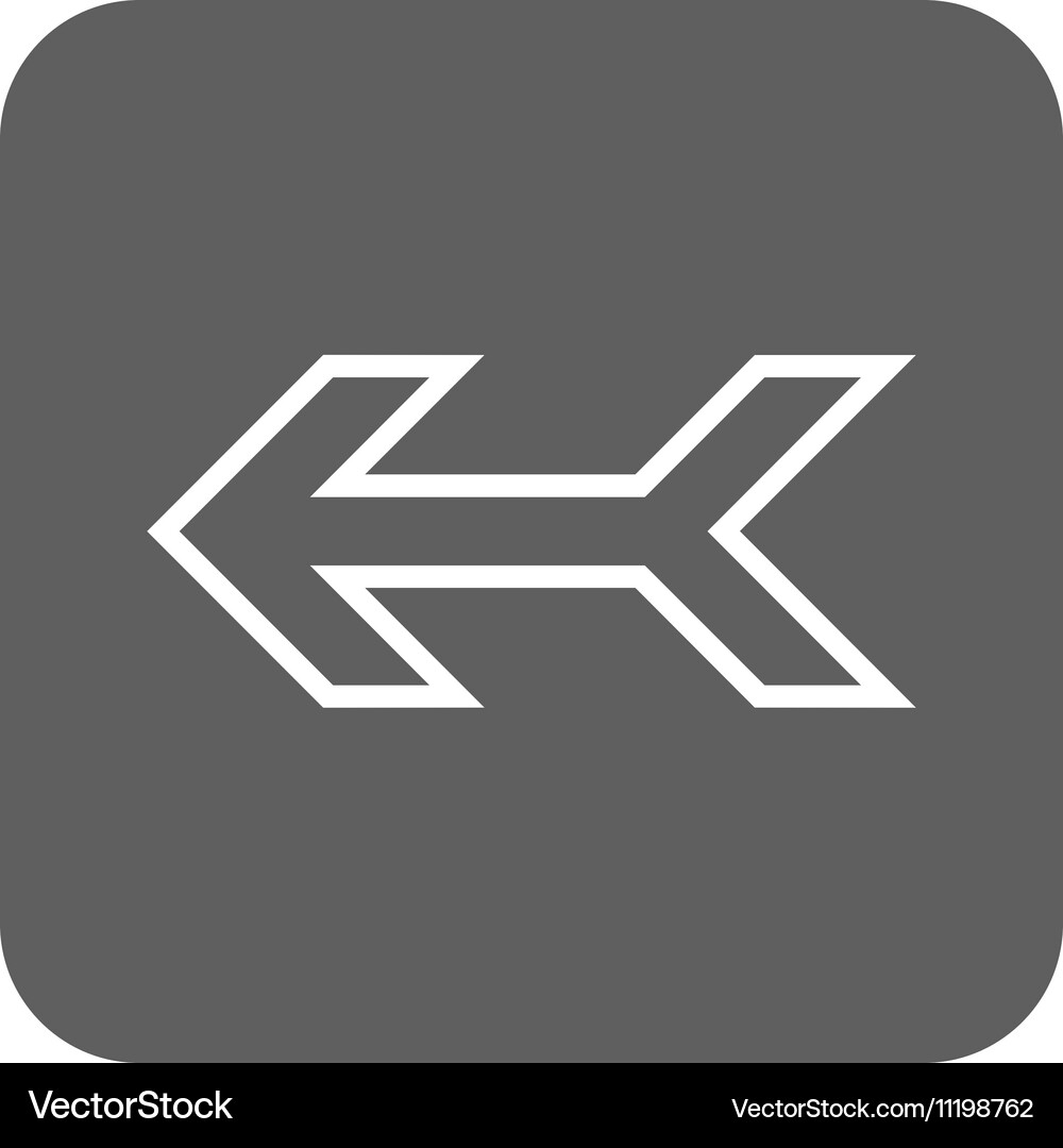 Arrow left flat squared icon Royalty Free Vector Image