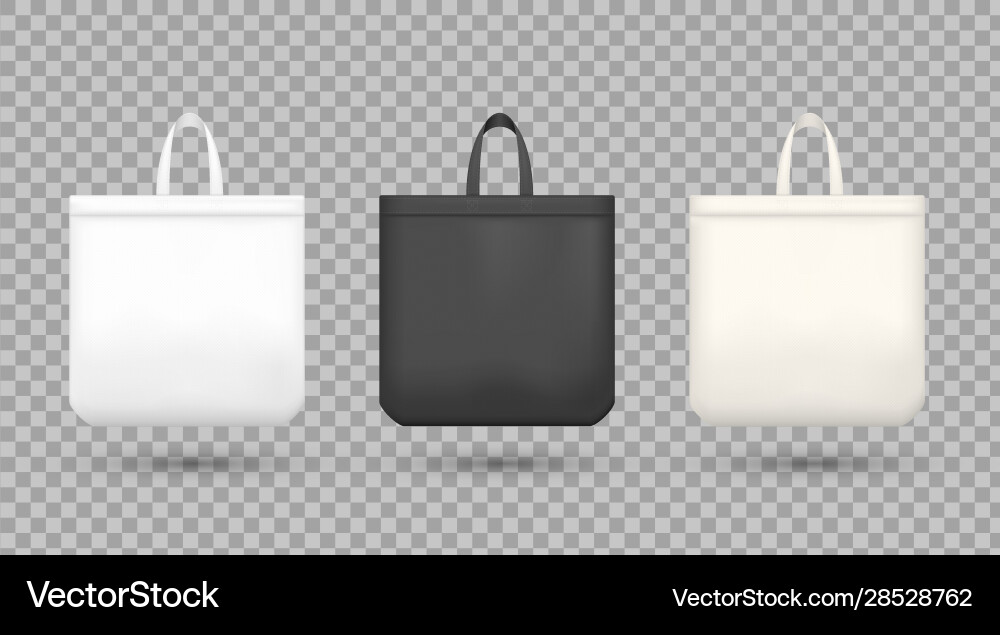 Black and white shopping bags realistic Royalty Free Vector