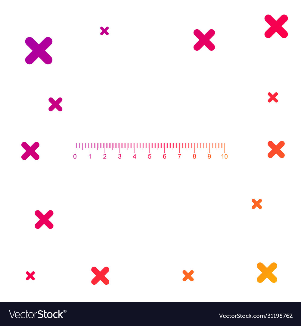 Color measuring scale markup for rulers icon vector image Color measuring scale markup for rulers icon