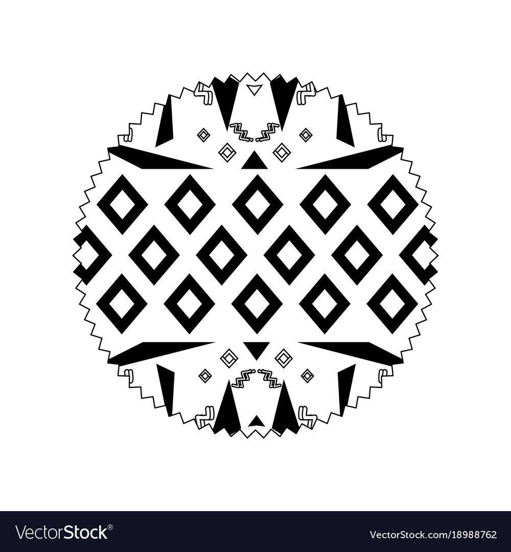 Contour circle with abstract memphis style