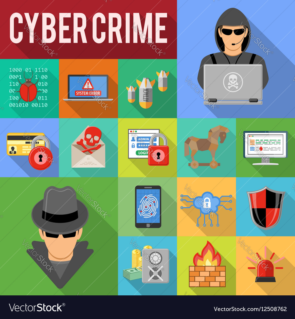 Cyber crime concept Royalty Free Vector Image - VectorStock