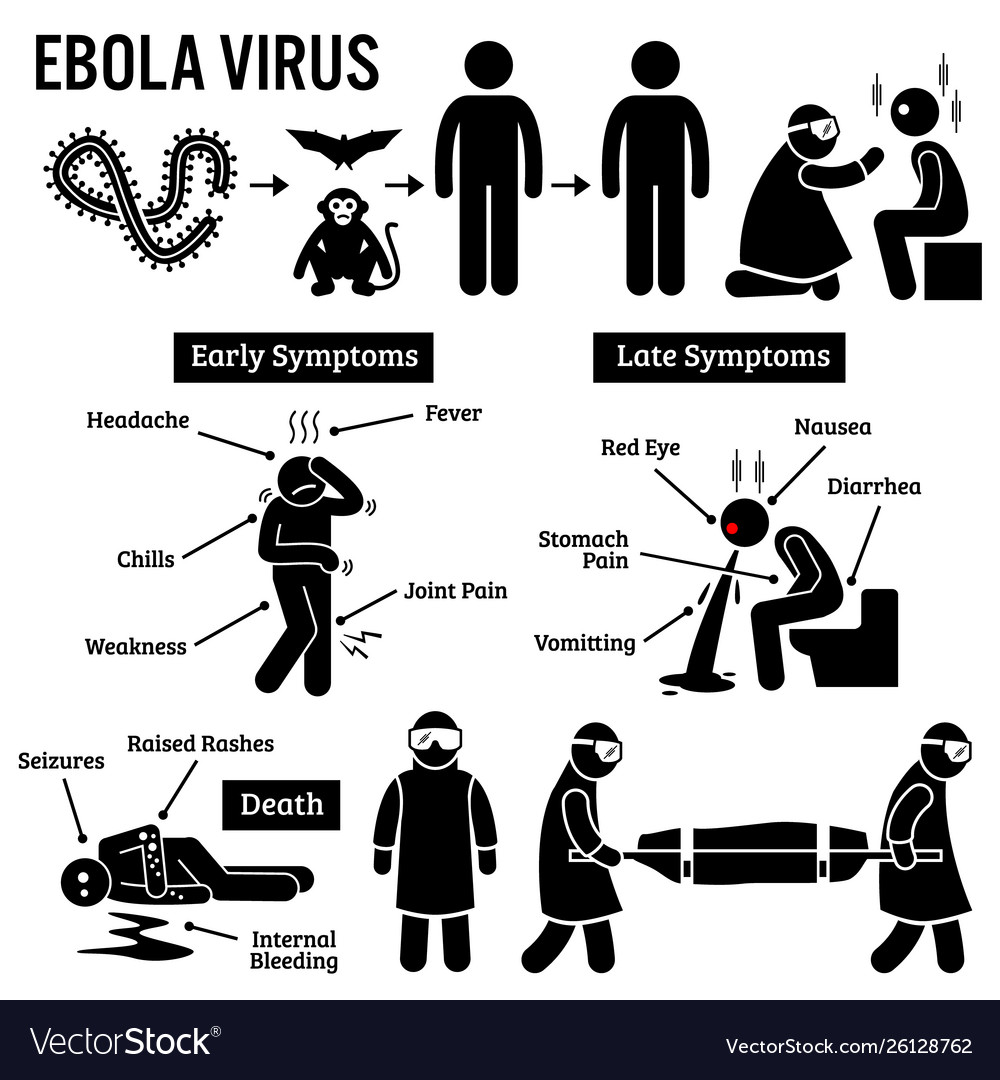 Ebola Virus Outbreak Stick Figure Pictogram Icons Vector Image