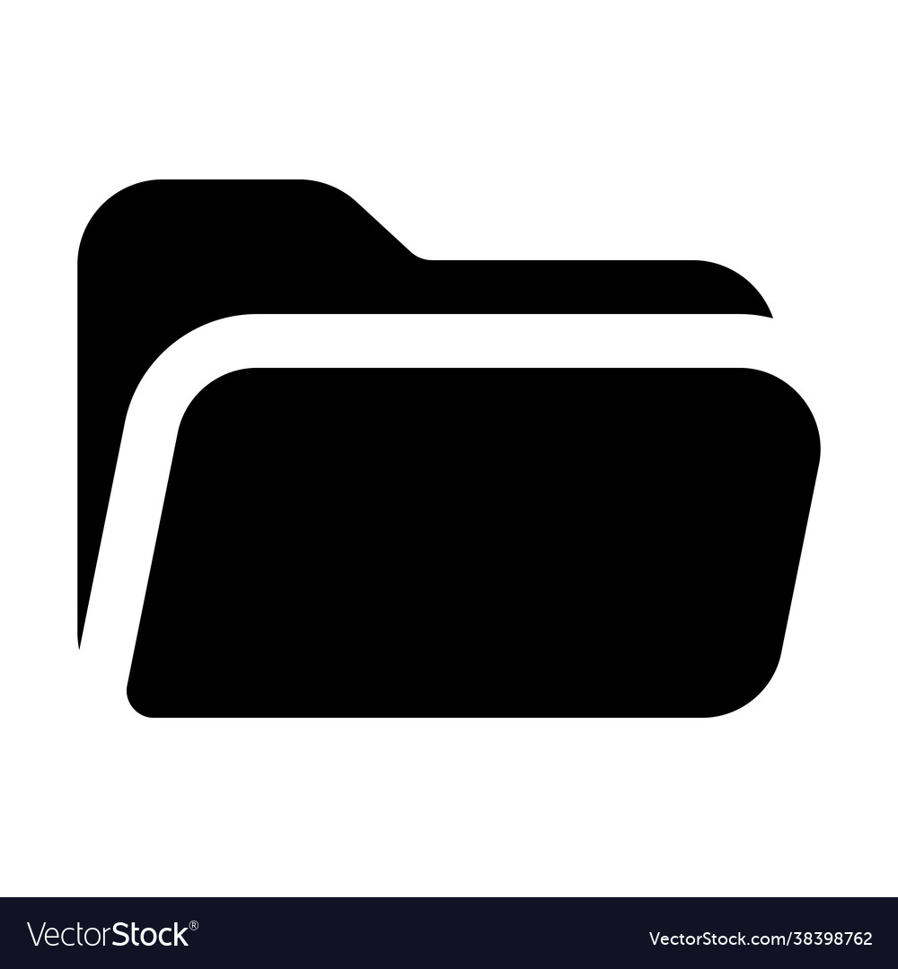 Folder icon in solid style for any projects vector image Folder icon in solid style for any projects