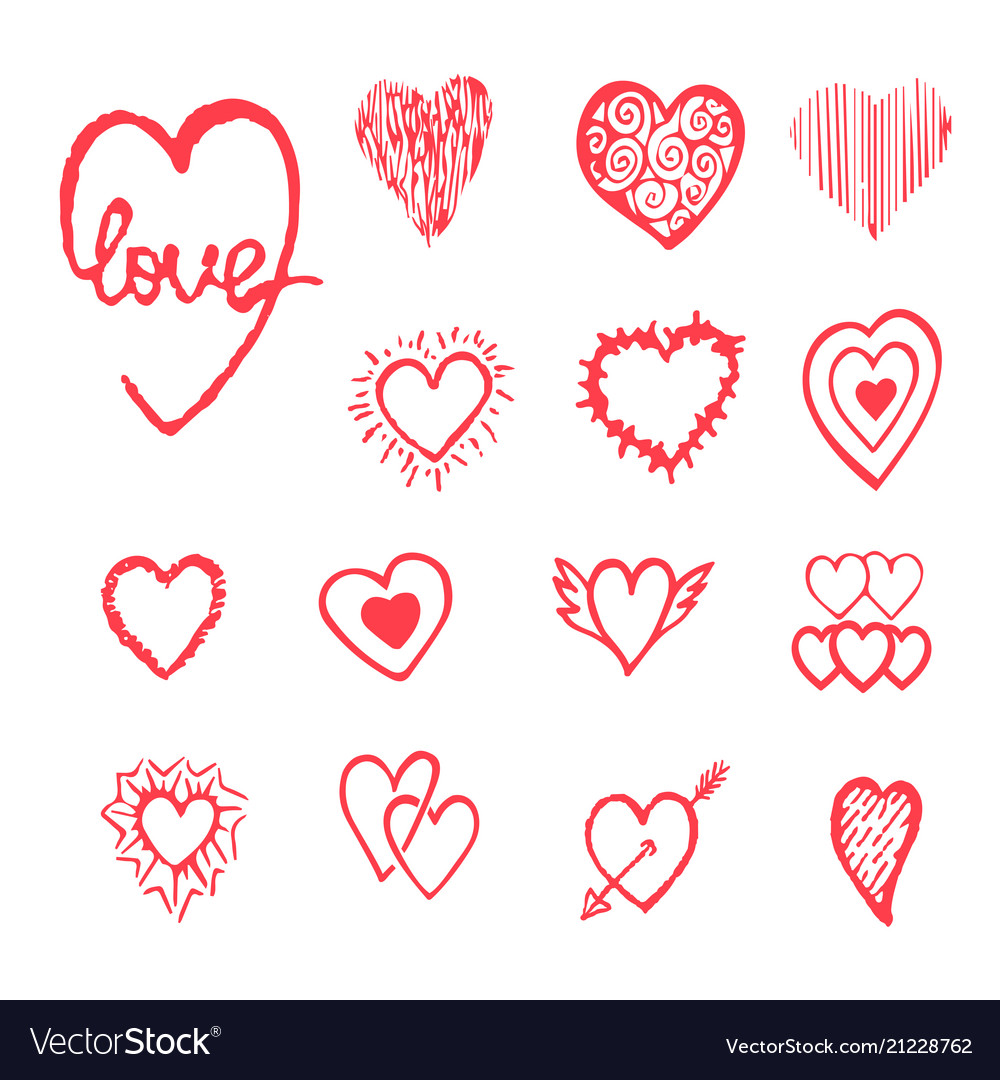 Hand Drawn Heart Elements