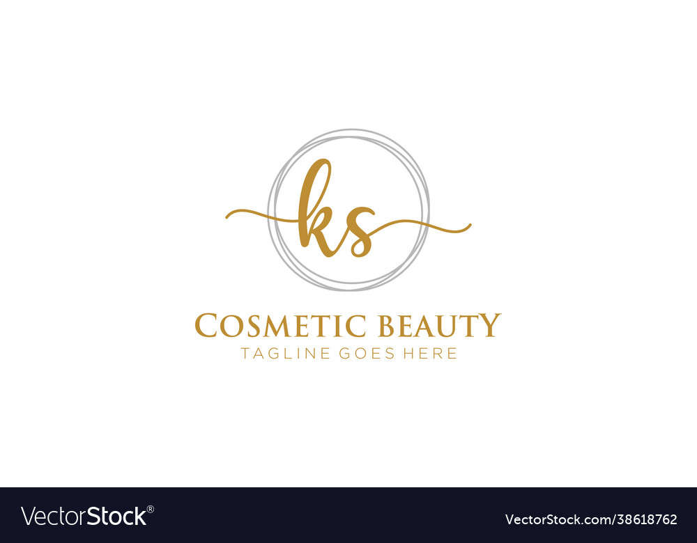 Initial ks feminine logo beauty monogram Vector Image