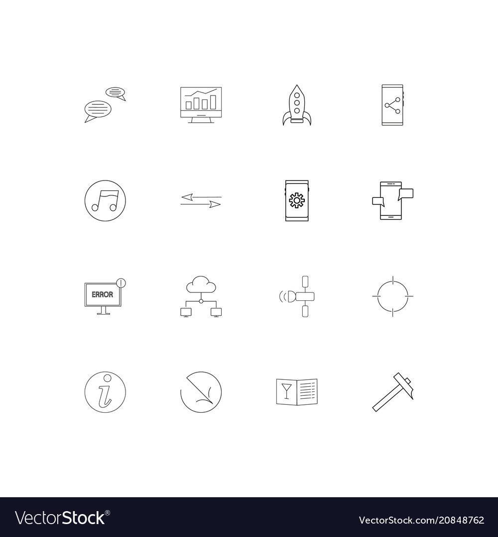 Internet of things linear thin icons set outlined