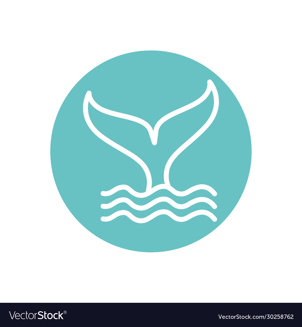 Isolated dolphin tail line block style icon
