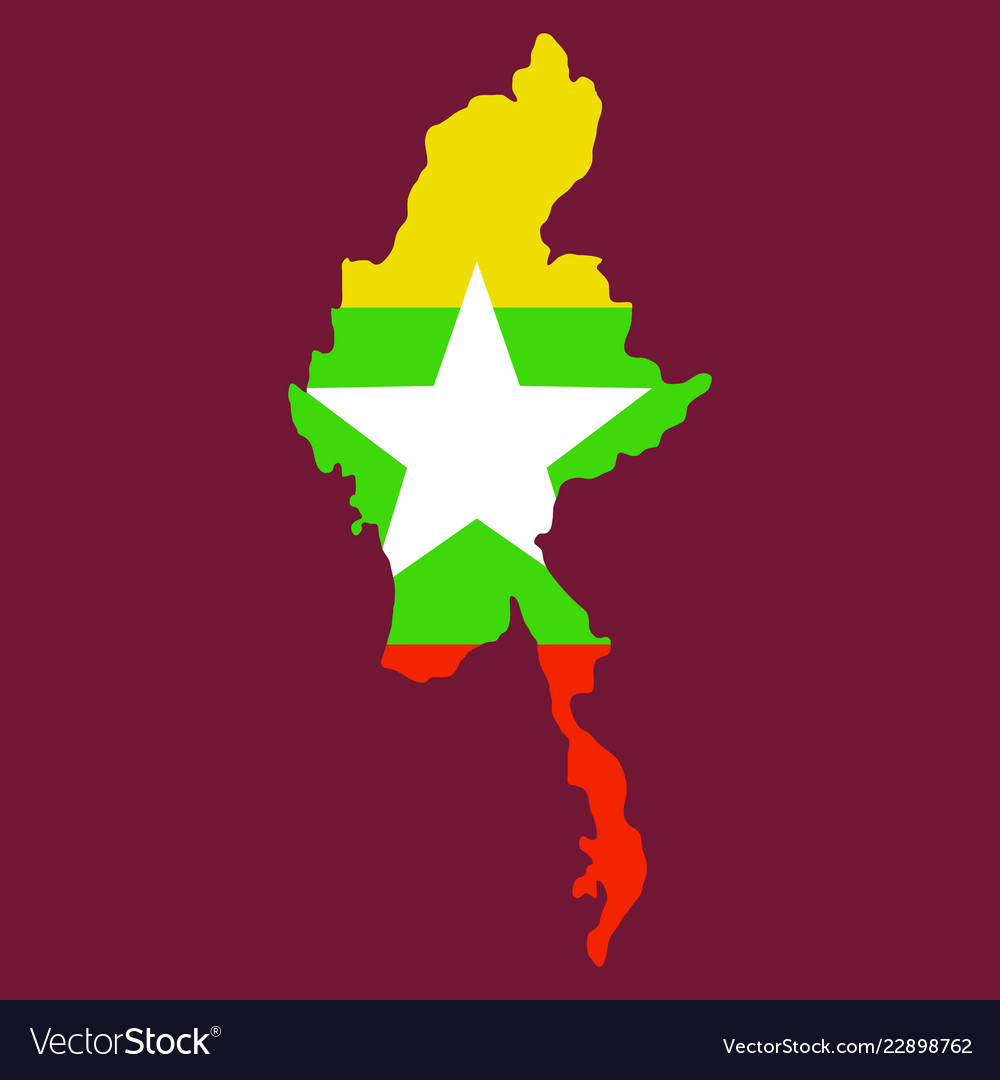 Republic of the union myanmar flag and map Vector Image