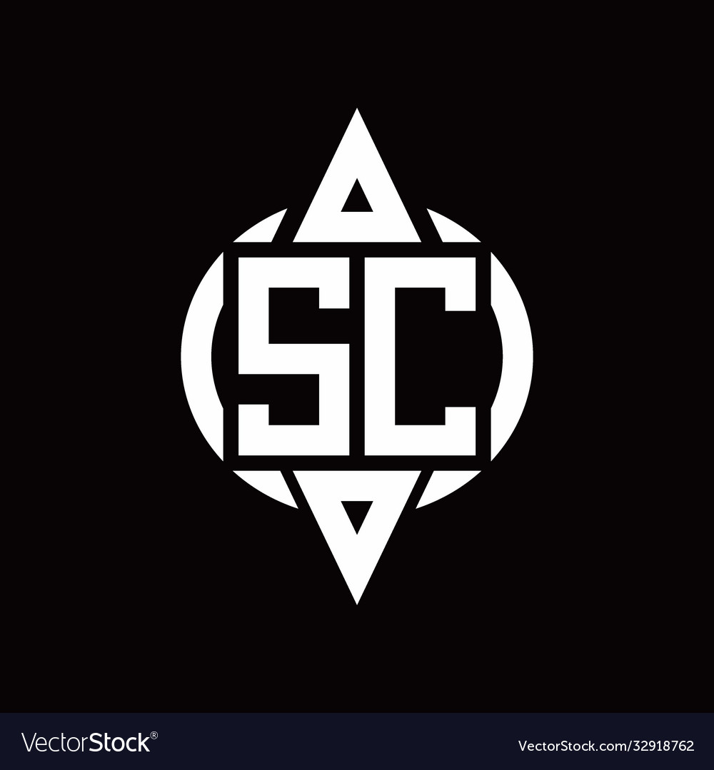 Sc logo with circle rounded combine triangle top