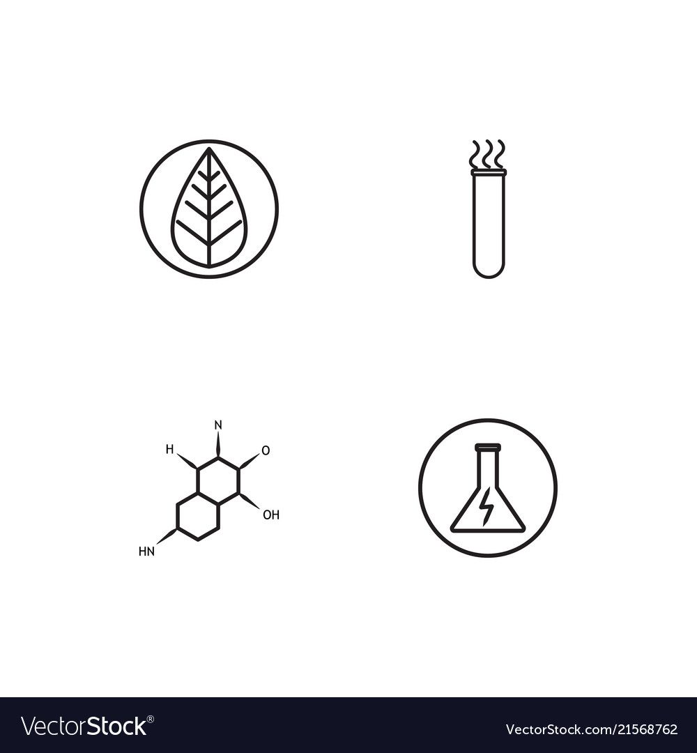 Science linear icons set simple outline
