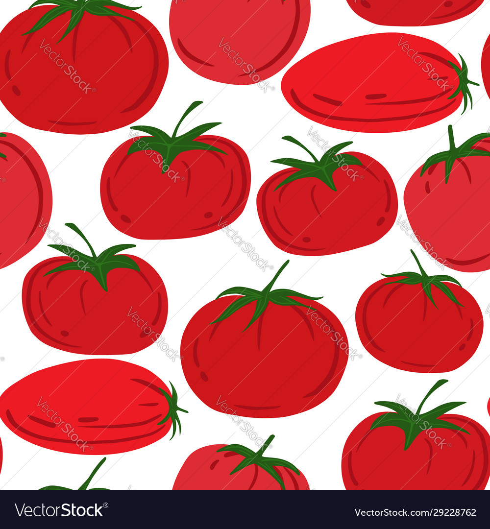 Seamless pattern with red tomatoes cherry vector image Seamless pattern with red tomatoes cherry