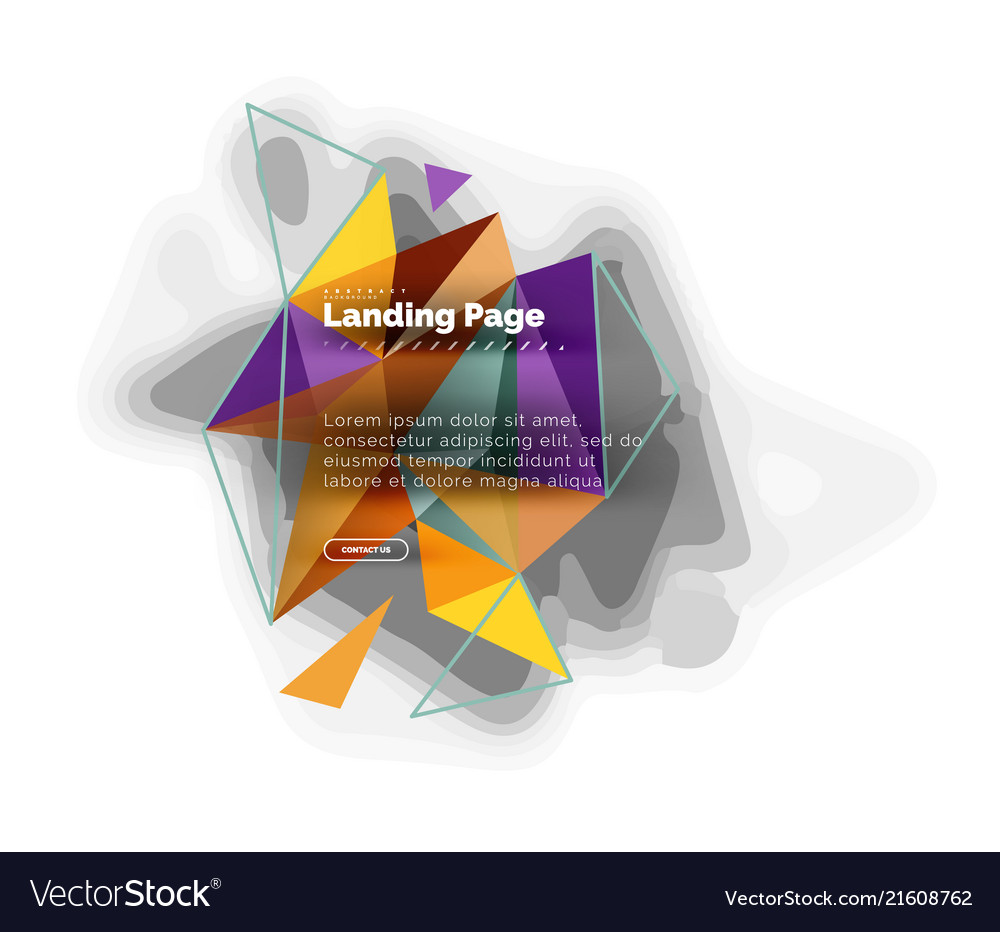 Triangular design abstract background landing vector image Triangular design abstract background landing