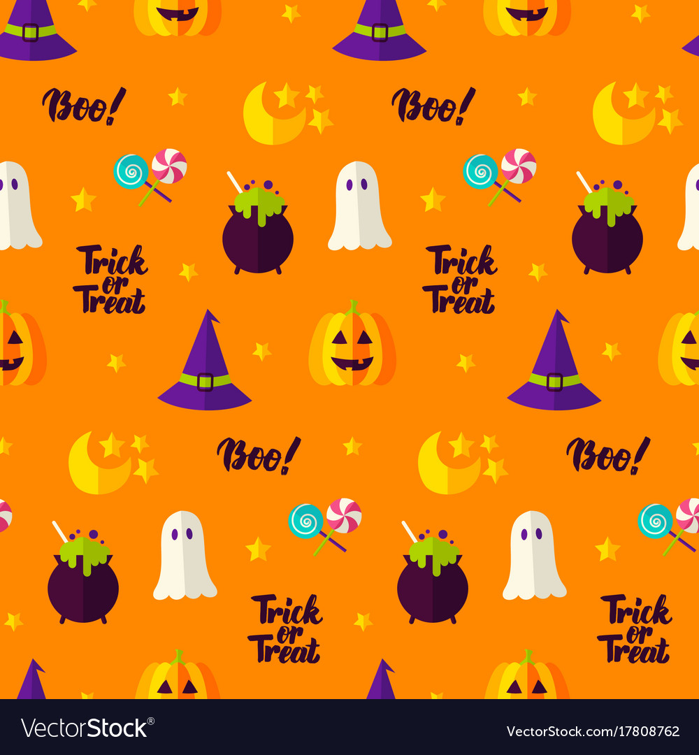 Trick or treat seamless pattern Royalty Free Vector Image