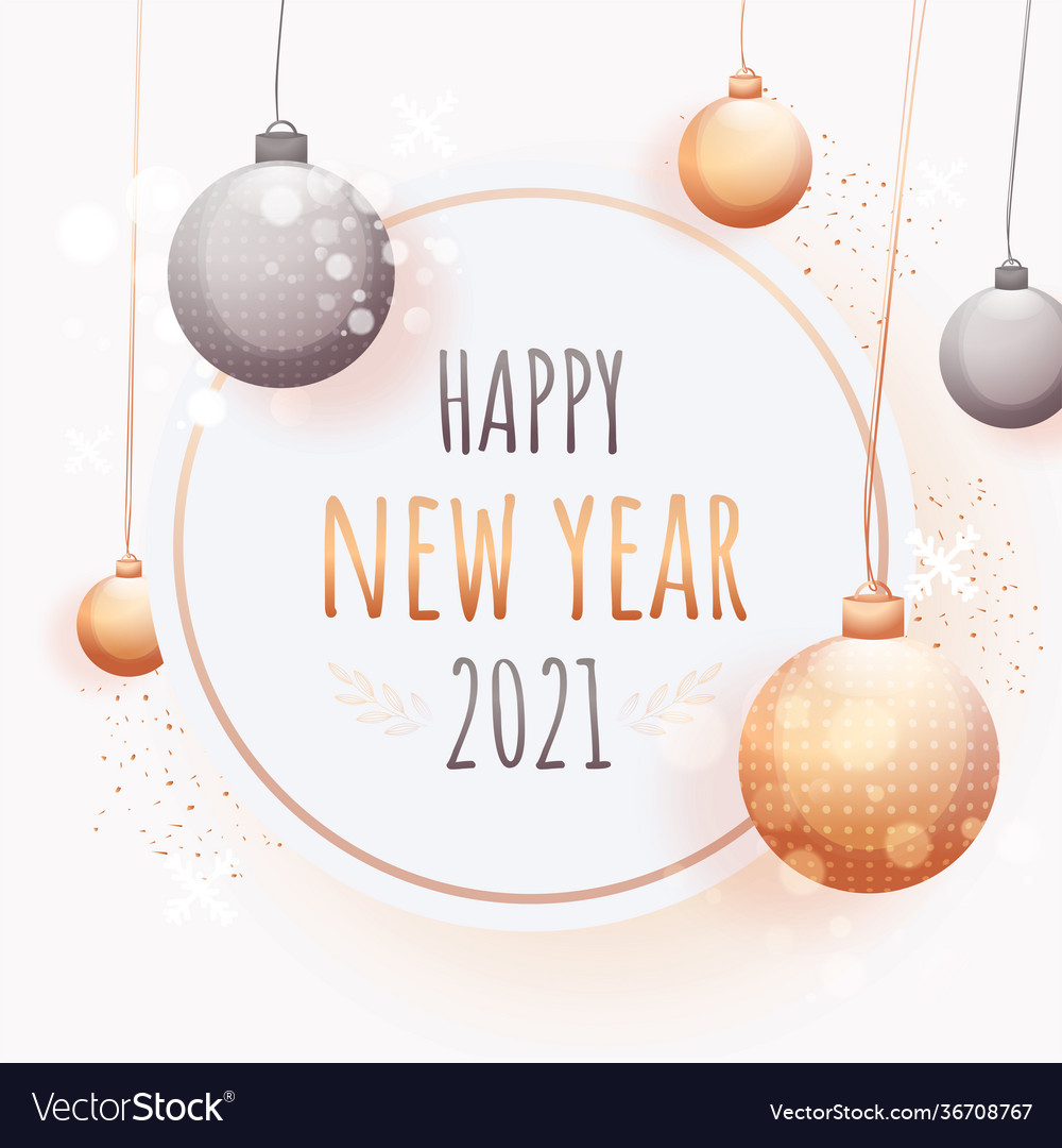 2021 happy new year text on white background