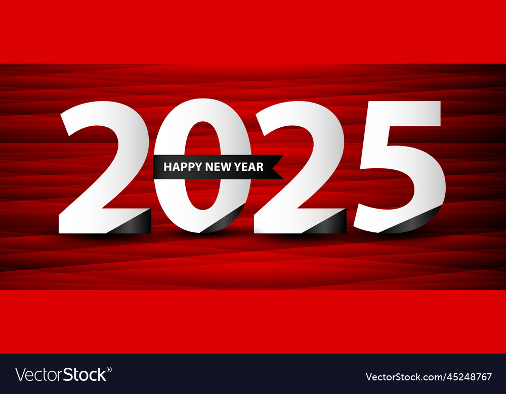 2025 happy new year template year Royalty Free Vector Image