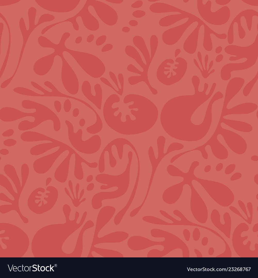 Abstract Fantasy Coral Color Floral Motif Vector Image