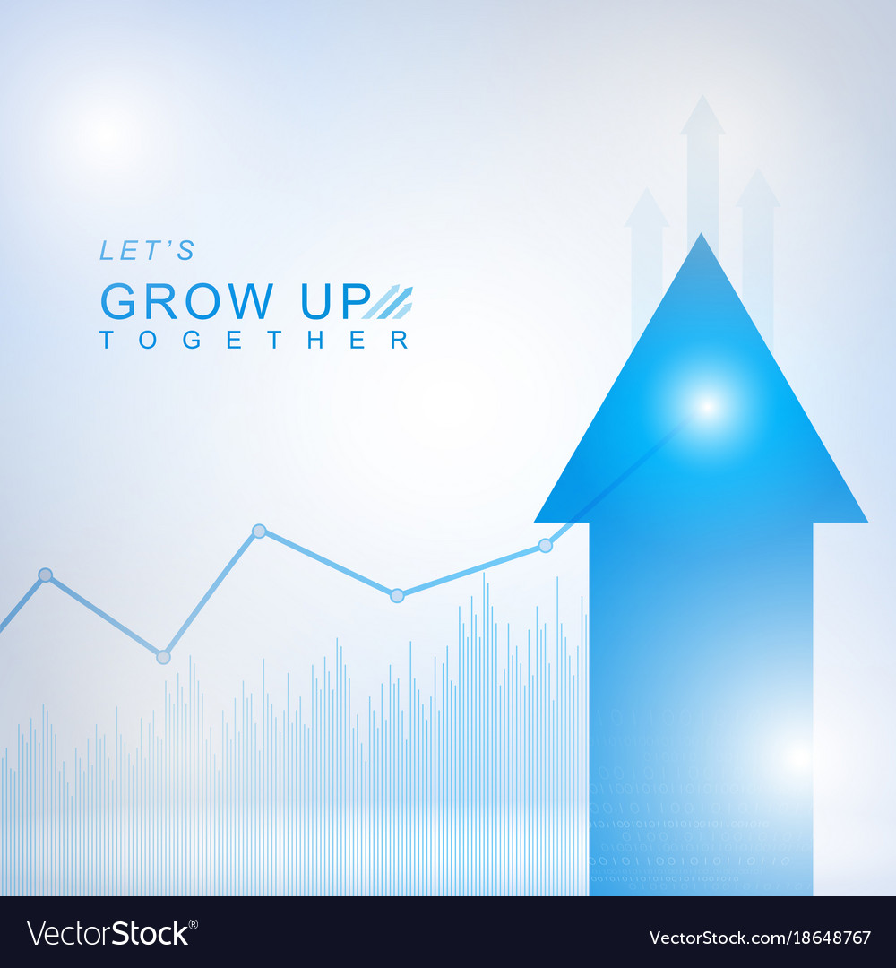 Abstract financial chart with uptrend line