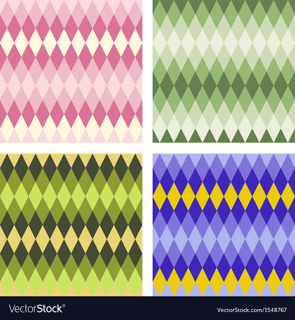 Abstract seamless pattern set rhombs blending