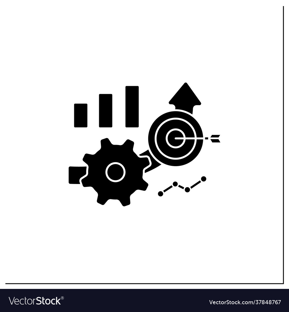 Accuracy improved glyph icon Royalty Free Vector Image