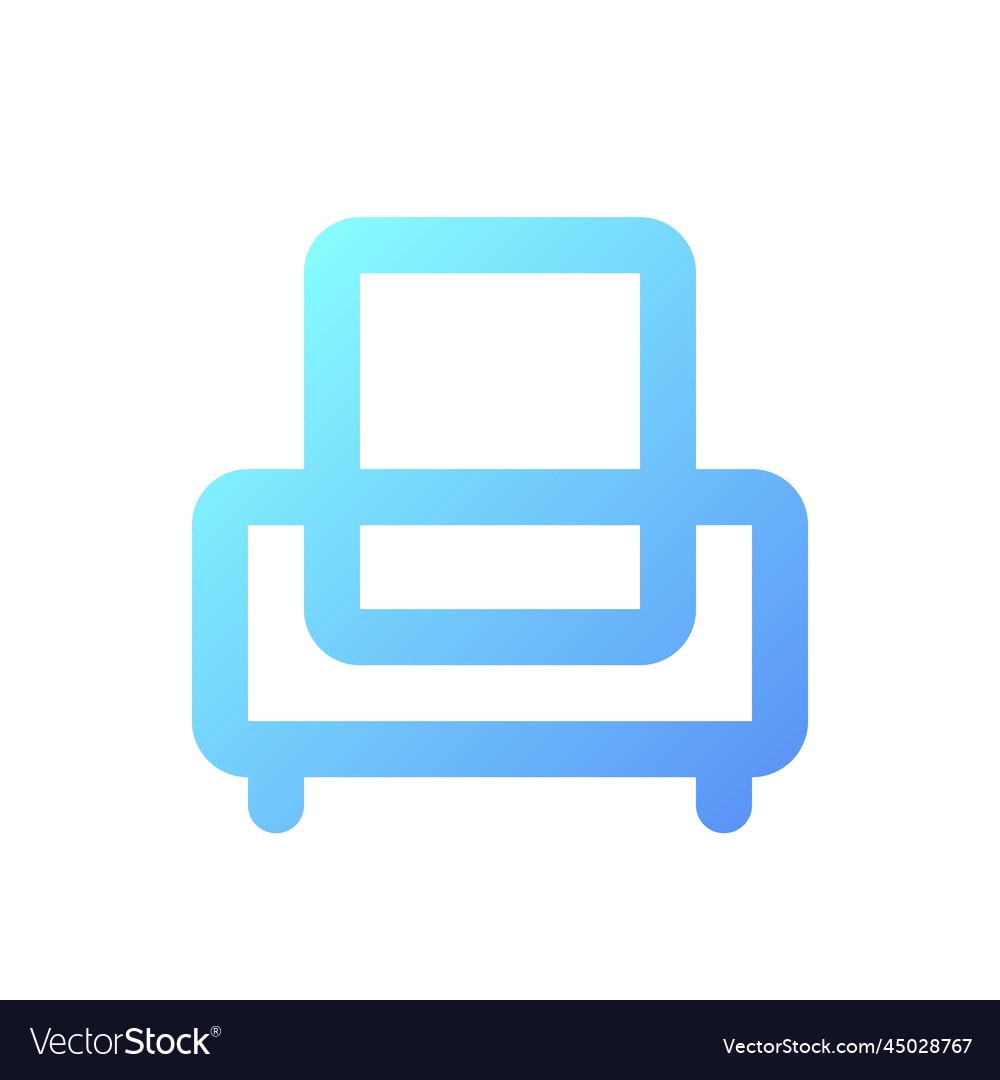 Armchair pixel perfect gradient linear ui icon vector image Armchair pixel perfect gradient linear ui icon