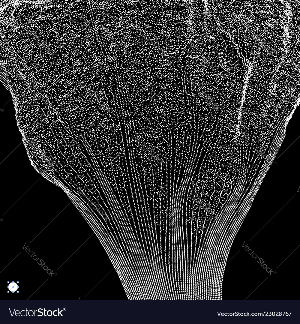 Array with dynamic particles 3d technology style vector image Array with dynamic particles 3d technology style