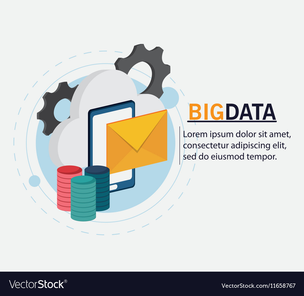 Big data center base and web hosting icon set