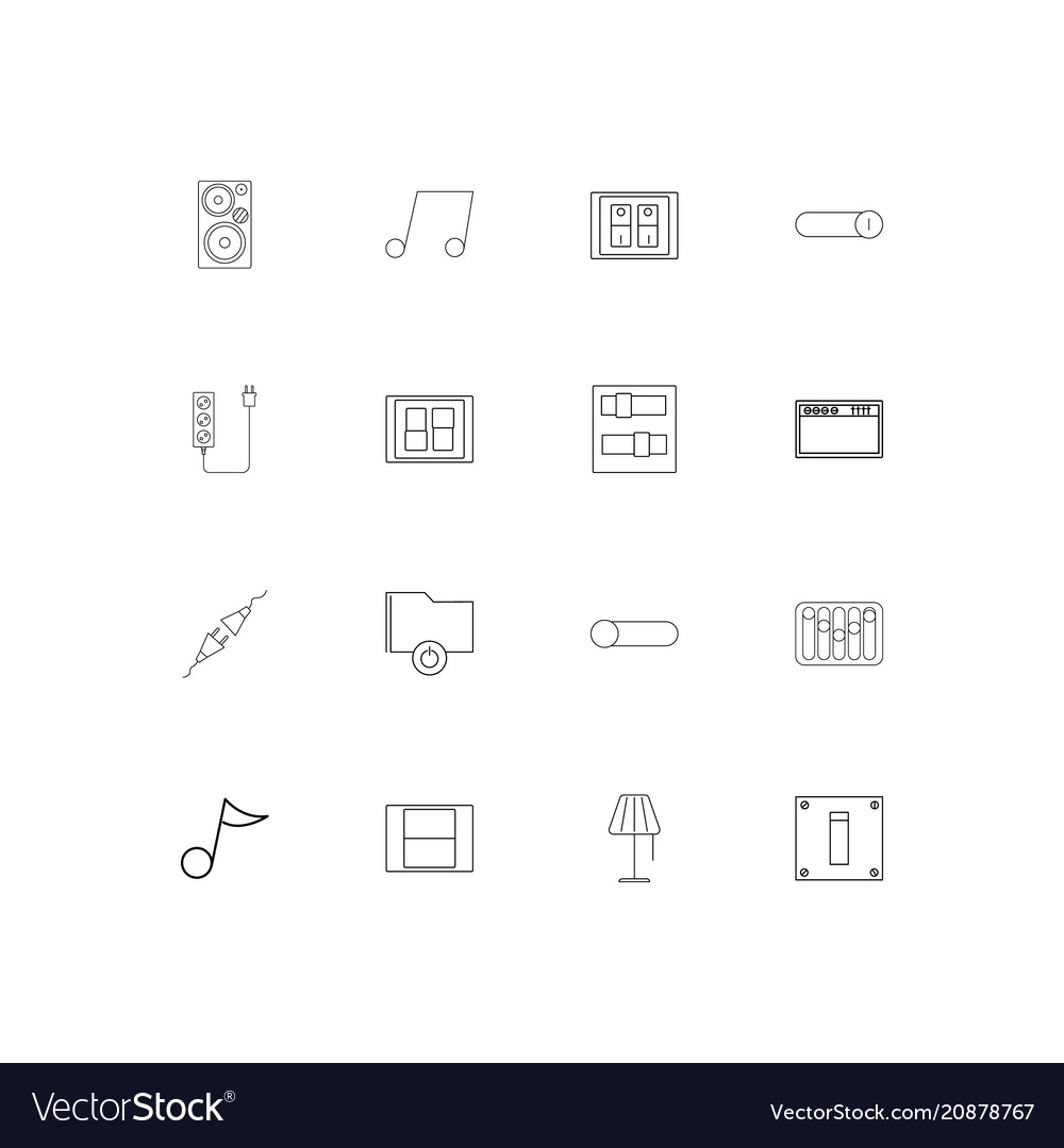 Electrical linear thin icons set outlined simple