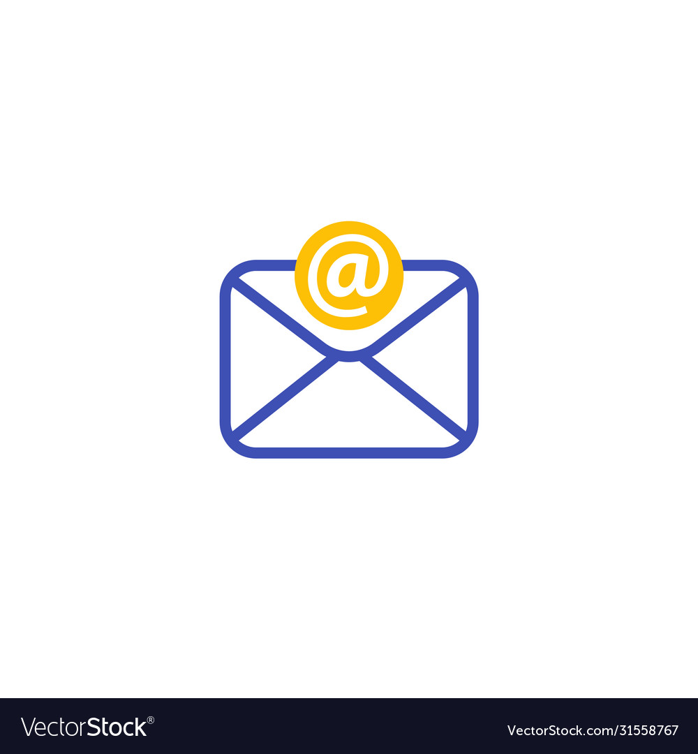 Email incoming mail icon on white Royalty Free Vector Image